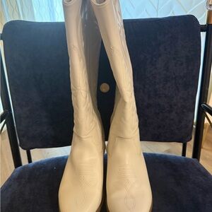 Torrid white cowboy boots wide width/wide calf